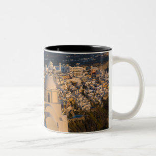 Griechenland und die griechische Insel Santorini Zweifarbige Tasse