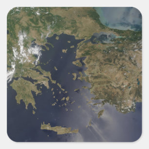 Griechenland und die Türkei Quadratischer Aufkleber