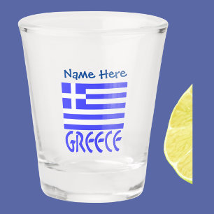 Griechenland und griechische Flagge Blaue Personal Schnapsglas