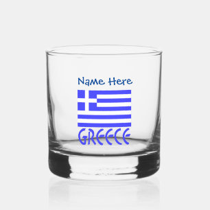 Griechenland und griechische Flagge Blaue Personal Whiskyglas
