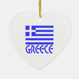Griechenland und griechische Flagge Keramikornament