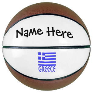 Griechenland und griechische Flagge mit Ihrem Name Basketball