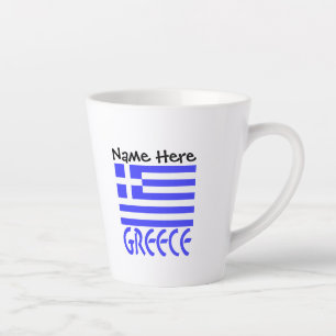 Griechenland und Griechische Flagge Personalisiert Milchtasse
