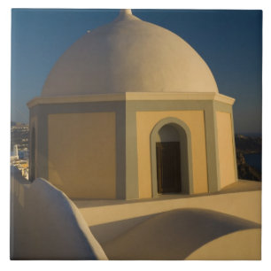 Griechenland und griechische Insel Santorin Stadt  Fliese