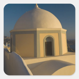 Griechenland und griechische Insel Santorin Stadt Quadratischer Aufkleber