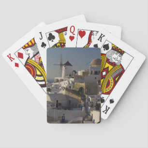 Griechenland und griechische Insel Santorin Stadt  Spielkarten