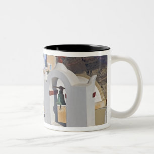 Griechenland und griechische Insel Santorin Stadt  Zweifarbige Tasse