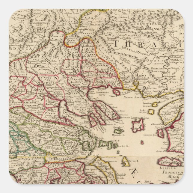 Griechenland und Mazedonien Quadratischer Aufkleber (Vorderseite)