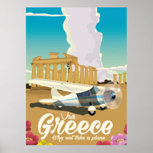 Griechenland Vintage-Cartoon-Reiseposter Poster