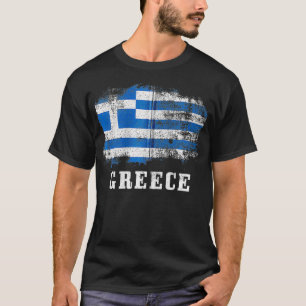 Griechenland Vintage-Flagge Griechischer Stolz Zip T-Shirt