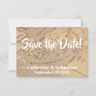 Griechenland Vintage-Karte Save The Date