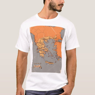 Griechenland Vintage-Kreis Karte T-Shirt