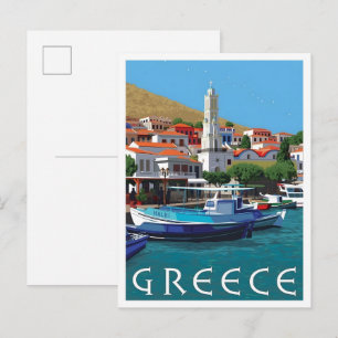 Griechenland Vintage-Reise  Postkarte