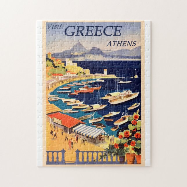 Griechenland Vintage Travel Poster Puzzle (Vertikal)