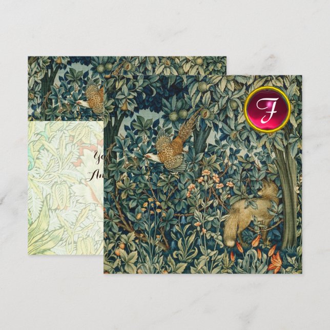 GRIECHENLAND, WALDBESTIERE, FLEX, Fasan, grüne Blü Einladung (Vorne/Hinten)