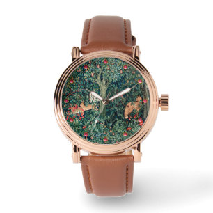 GRIECHENLAND, WALDBREITTIERE Hares, Fox, grüne Blü Armbanduhr