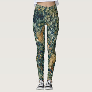 GRIECHENLAND,WALDTIERE Fasan,Ffocken,Grüne Blüte Leggings