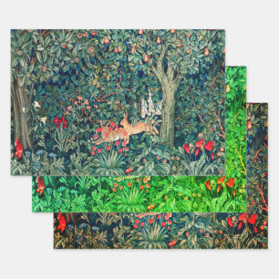 GRIECHENLAND, WALDTIERE, Hares Grüne Blüte Geschenkpapier Set