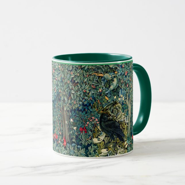 GRIECHENLAND, WALDTIERE, IN GRÜNEN BLUMEN RAVEN TASSE (VorderseiteRechts)