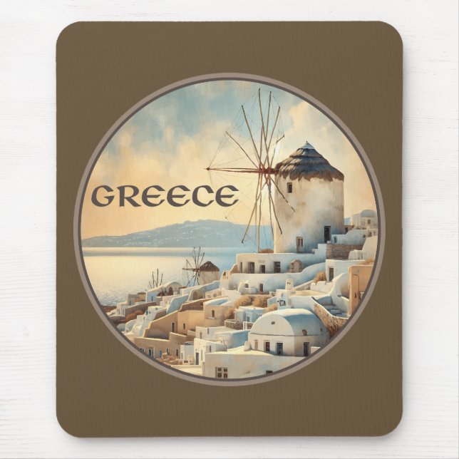 Griechenland Windmühlen von Mykonos Mousepad (Vorne)
