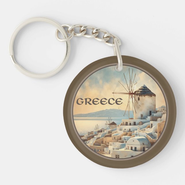 Griechenland Windmühlen von Mykonos Schlüsselanhänger (Vorderseite)