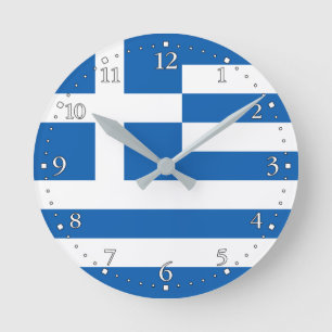 Griechenlandflagge Runde Wanduhr