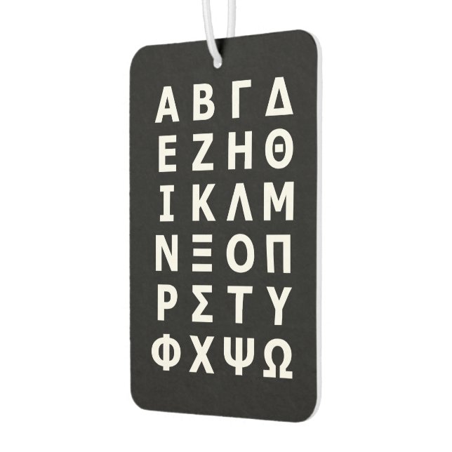 Griechisch Alphabet Air Freshener Autolufterfrischer (Links)