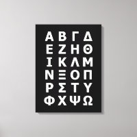 Griechisch Alphabet Canvas Print