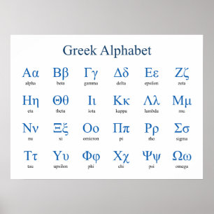 Griechisch Alphabet Horizontal Poster