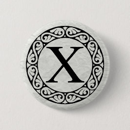 Griechisch Alphabet Letter Chi Button