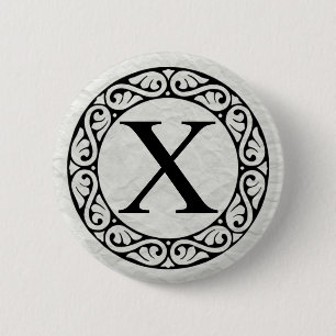 Griechisch Alphabet Letter Chi Button