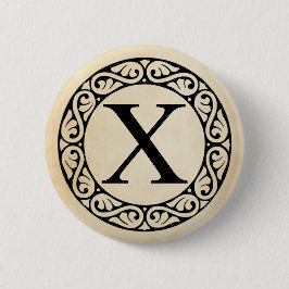 Griechisch Alphabet Letter Chi Button