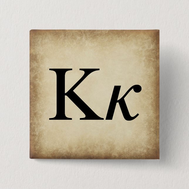 Griechisch Alphabet Letter Kappa Button (Vorderseite)