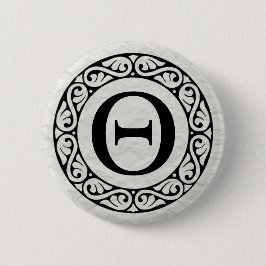 Griechisch Alphabet Letter Theta Button