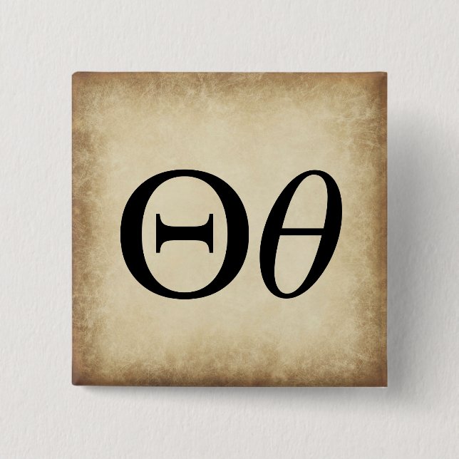 Griechisch Alphabet Letter Theta Button (Vorderseite)