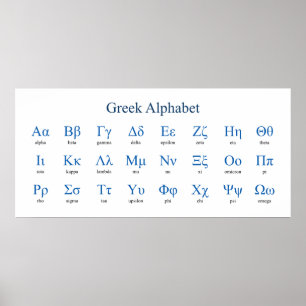 Griechisch Alphabet Narrow Horizontal Poster