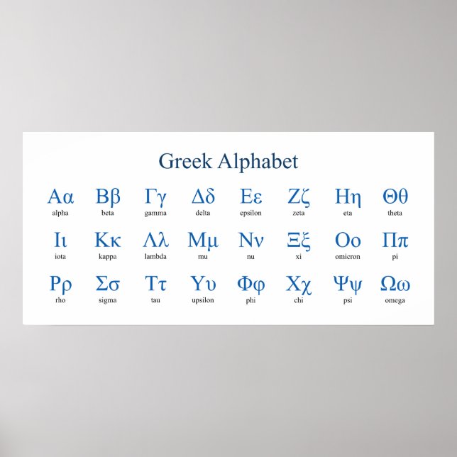 Griechisch Alphabet Narrow Horizontal Poster (Vorne)