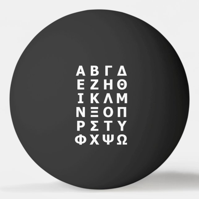 Griechisch Alphabet Ping Pong Ball Tischtennisball (Vorderseite)