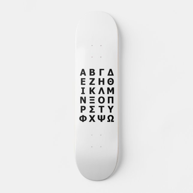 Griechisch Alphabet Skateboard (Vorderseite)