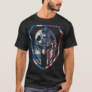 Griechisch-amerikanischer Spartan Helmet Griechenl T-Shirt