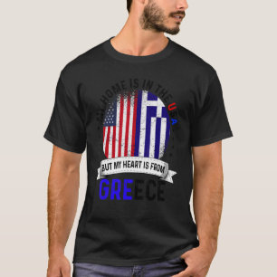 Griechisch-amerikanisches Patriot Herz ist von gri T-Shirt