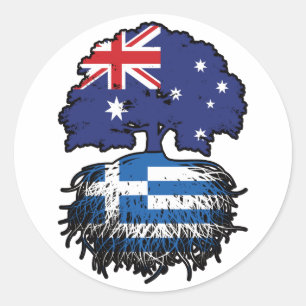 Griechisch-australische Treueflagge Runder Aufkleber