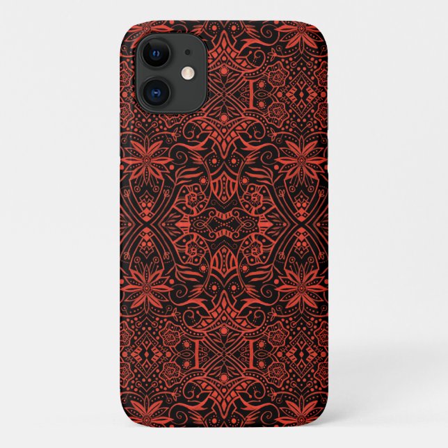 Griechisch Baroque Arabesque Muster Schwarze Terra Case-Mate iPhone Hülle (Rückseite)