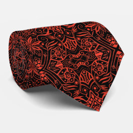 Griechisch Baroque Arabesque Muster Schwarze Terra Krawatte