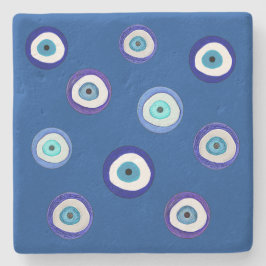 Griechisch, einzigartiges Design, Kunst, böse Auge Steinuntersetzer