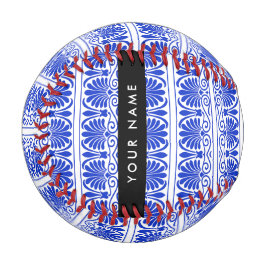 Griechisch Fret Arabesque Blue, Ihr Name, personal Baseball