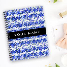 Griechisch Fret Arabesque Blue, Ihr Name, personal Planer