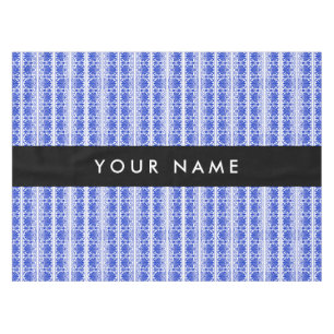 Griechisch Fret Arabesque Blue, Ihr Name, personal Tischdecke