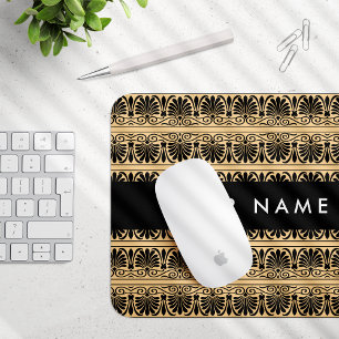 Griechisch Fret Arabesque Brown, Ihr Name, persona Mousepad