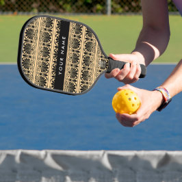 Griechisch Fret Arabesque Brown, Ihr Name, persona Pickleball Schläger